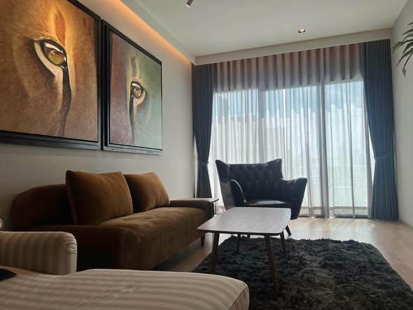 living room and bedroom of The Madison
