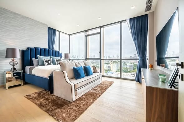 living room and bedroom of The Monument Thong Lo