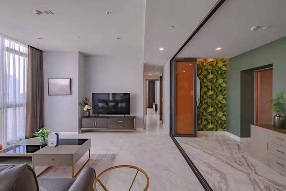 living room and bedroom of The Monument Thong Lo