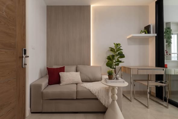 living room and bedroom and room interior of The Niche Mono Sukhumvit 50