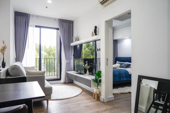 living room and bedroom and room interior of The Niche Pride Thong Lo-Phetchaburi