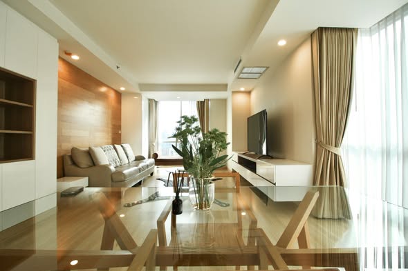 bedroom and living room of The Ratchadamri