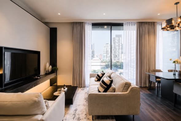 living room of The Residence on Thonglor by UHG