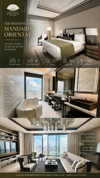 bedroom of The Residences at Mandarin Oriental Bangkok