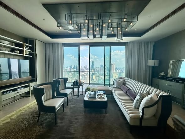 living room and bedroom of The Residences at Mandarin Oriental Bangkok