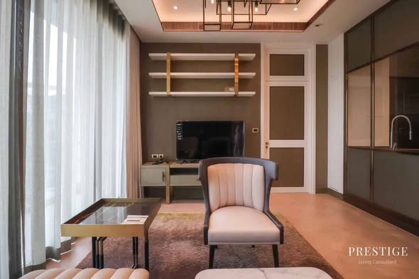 living room and bedroom of The Residences at Mandarin Oriental Bangkok