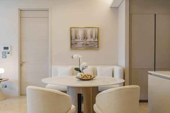 living room and room interior of The Residences at Sindhorn Kempinski Hotel Bangkok