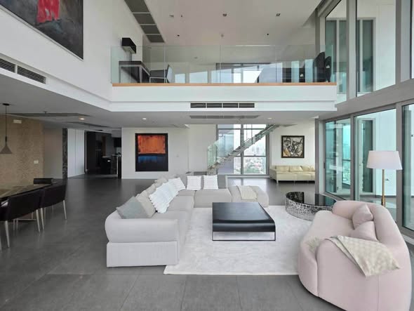 living room of The River Condominium