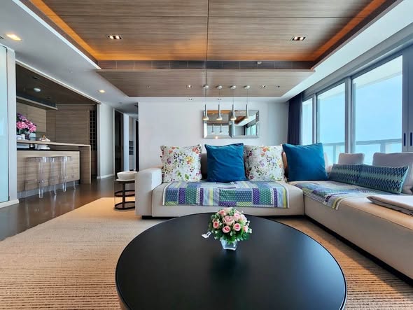 living room of The River Condominium