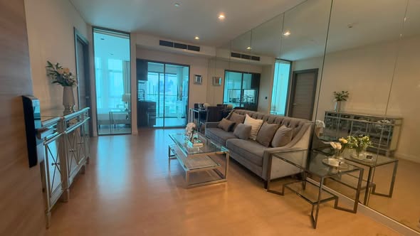 living room of The Room Charoenkrung 30 Condominium