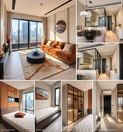 bedroom and living room and room interior of The Room Phaya Thai
