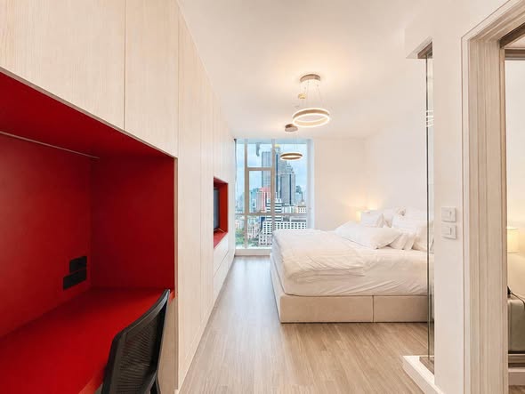bedroom and room interior of The Room Sathon