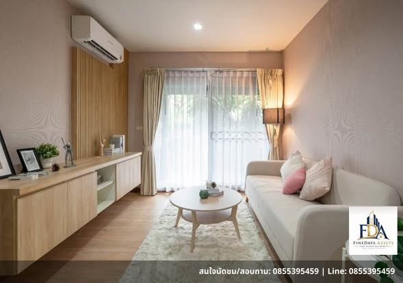 living room and bedroom of the seed musee sukhumvit 26