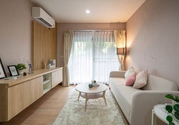 living room and bedroom of the seed musee sukhumvit 26