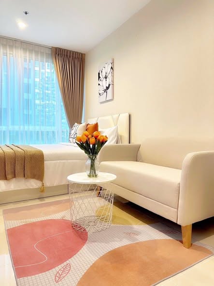 living room and bedroom of The Sky Sukhumvit