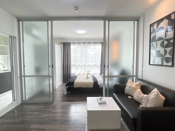 bedroom and living room and room interior of V Condo Salaya
