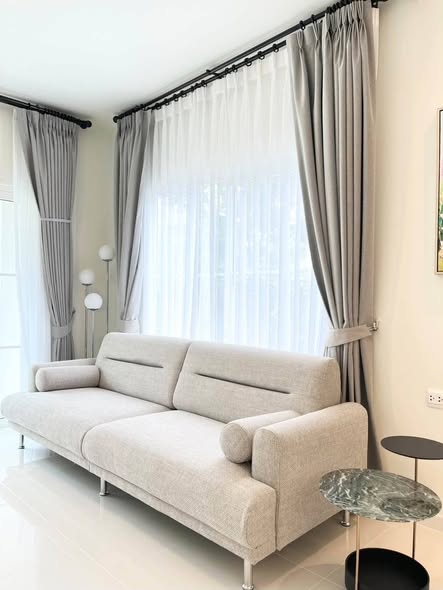 living room and bedroom of Villaggio 3 Srinakarin-Bangna