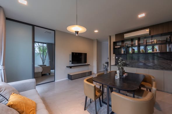 bedroom and living room of VIVE กรุงเทพกรีฑา