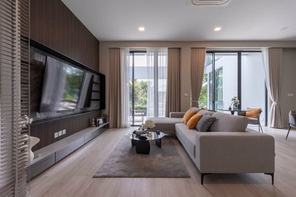 living room and bedroom of VIVE กรุงเทพกรีฑา