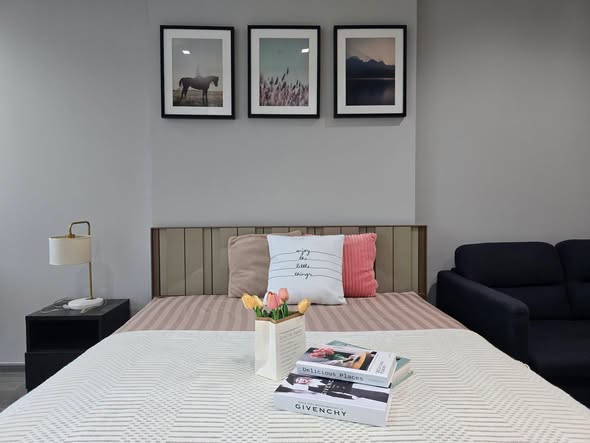 living room and bedroom of Whizdom Avenue Ratchada-Ladprao