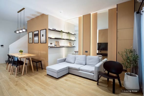living room of ขายทาวน์โฮม สูง 2 ชั้น พื้นที่ 20 ตร.ว. 3 นอน 2 น้ำ 1 ครัว เดอะเมโทร รัตนาธิเบศร์
