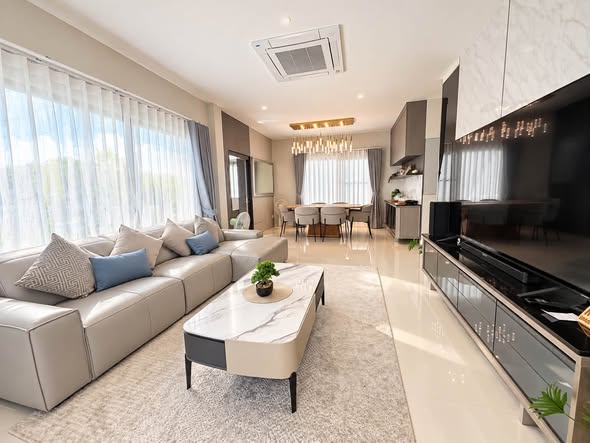 living room and bedroom of 88 Land and Houses Kohkaew Phuket