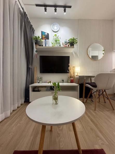 living room and bathroom of A Space ID Asok-Ratchada