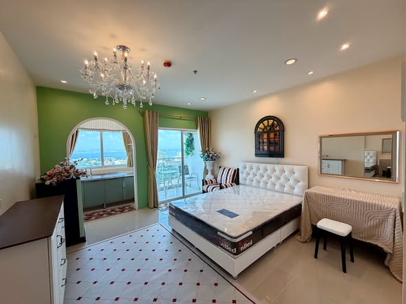 bedroom of A.D. condo Hyatt