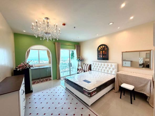 bedroom of A.D. condo Hyatt