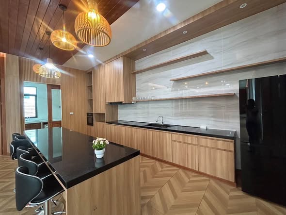 kitchen of Arpo Pool Villa riverside