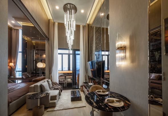 living room and bedroom of Ashton Asoke