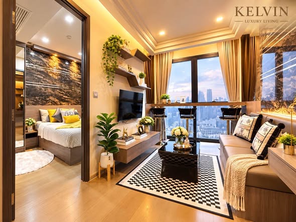living room and bedroom of Ashton Asoke