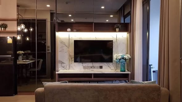 living room and kitchen of Ashton Asoke