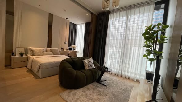 living room and bedroom of Ashton Chula-Silom