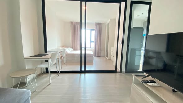 bedroom and room interior of แอสปาย เอราวัณ ไพร์ม Aspire Erawan Prime