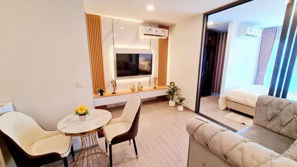 bedroom and living room of Aspire Sukhumvit-Rama 4