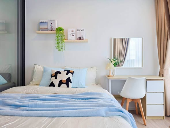 bedroom of Atmoz รัชดา-ห้วยขวาง คอนโด