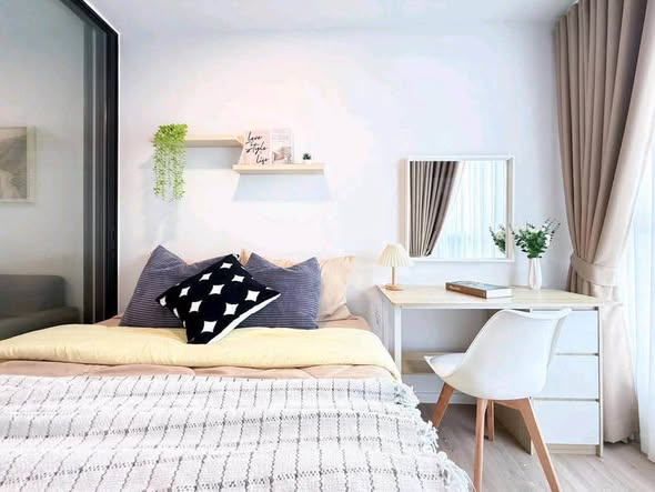 bedroom of Atmoz รัชดา-ห้วยขวาง คอนโด
