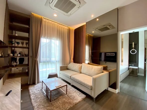 bedroom and living room of บางกอก บูเลอวาร์ด ศรีนครินทร์ บางนา Bangkok Boulevard Srinakarin-Bangna
