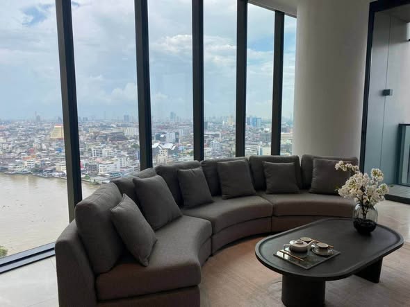living room of Banyan Tree Residences Riverside Bangkok บันยัน ทรี เรสซิเดนซ์ ริเวอร์ไซด์ กรุงเทพ
