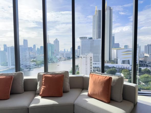 living room of Banyan Tree Residences Riverside Bangkok บันยัน ทรี เรสซิเดนซ์ ริเวอร์ไซด์ กรุงเทพ