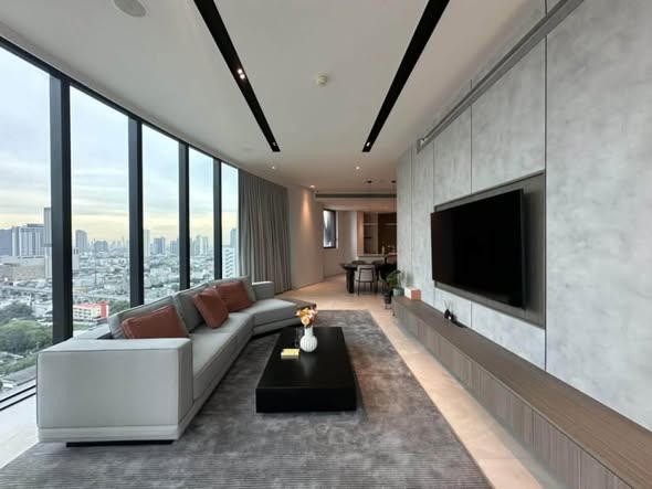 living room of Banyan Tree Residences Riverside Bangkok บันยัน ทรี เรสซิเดนซ์ ริเวอร์ไซด์ กรุงเทพ