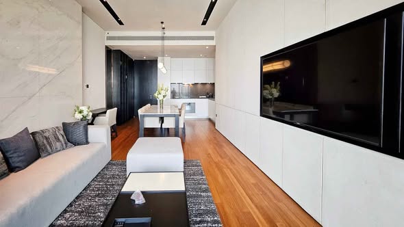 living room and room interior of Banyan Tree Residences Riverside Bangkok บันยัน ทรี เรสซิเดนซ์ ริเวอร์ไซด์ กรุงเทพ