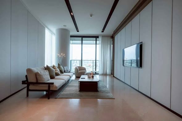 living room and room interior of Banyan Tree Residences Riverside Bangkok บันยัน ทรี เรสซิเดนซ์ ริเวอร์ไซด์ กรุงเทพ