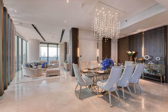 living room and room interior of Banyan Tree Residences Riverside Bangkok บันยัน ทรี เรสซิเดนซ์ ริเวอร์ไซด์ กรุงเทพ