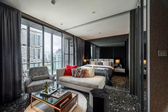 bedroom and living room of BEATNIQ