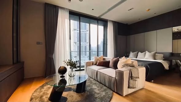 bedroom and living room of BEATNIQ