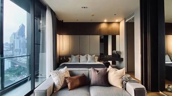 living room and bedroom of BEATNIQ
