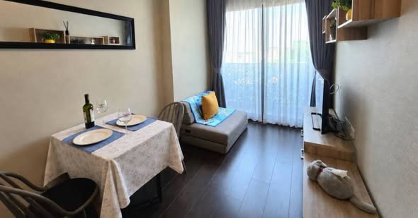 bedroom and living room and room interior of C Ekkamai Condominium