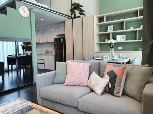living room of C Ekkamai Condominium